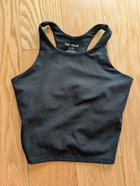 Tek Gear Black Ribbed Cropped Tank